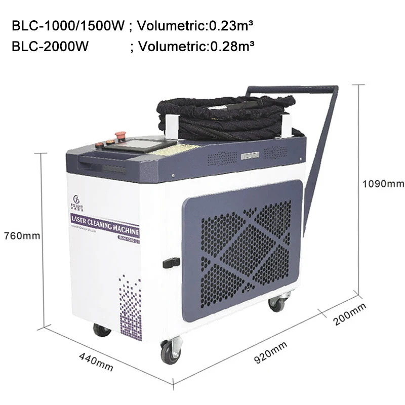 Bingyan Portable Handheld 1500W/3000W/2000W Fiber Laser Cleaning Machine New Continuous Rust Paint Metal Oxide Removal Stone