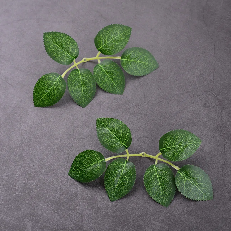 Artificial Rose Leaves Silk Greenery Plant Leaf for Wedding Bouquets Centerpieces Birthday Party Decorations Rose Vine