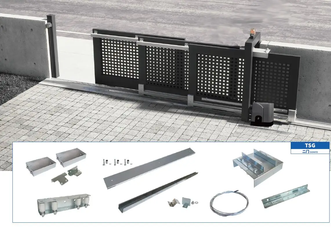 Telescopic Sliding Door Full Kit Bottom mounting for 2 3 Doors Sliding Telescopic Door Kits Zinc Plated