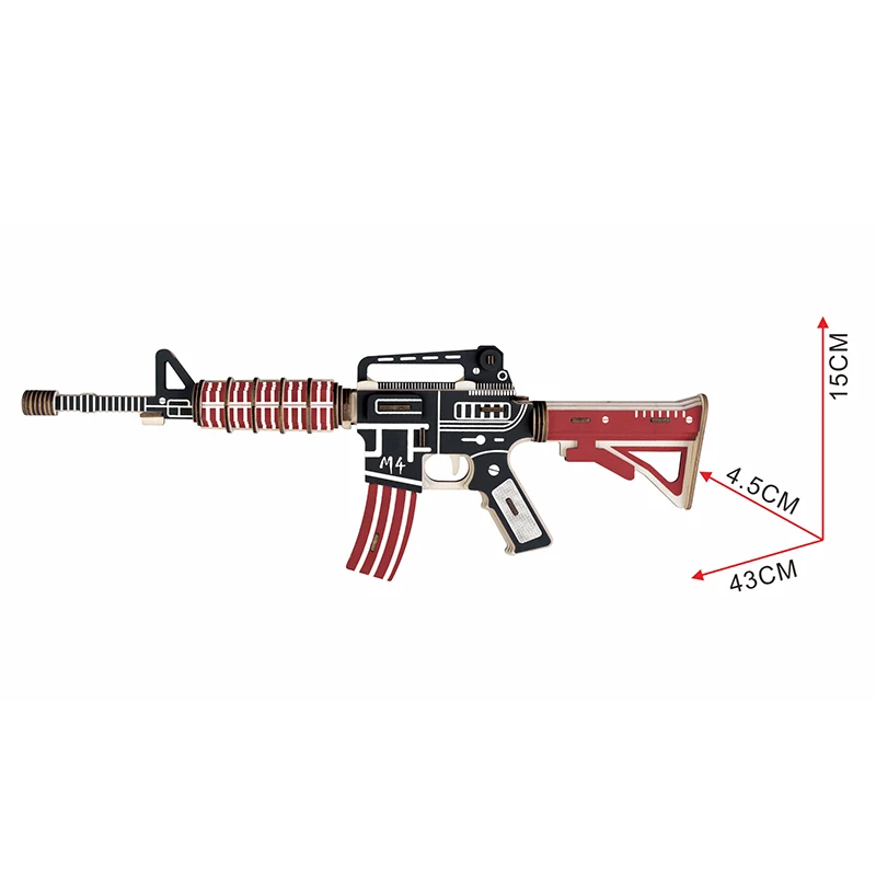 The best selling pistol simulation model 3D puzzle game wooden puzzle boy gift.