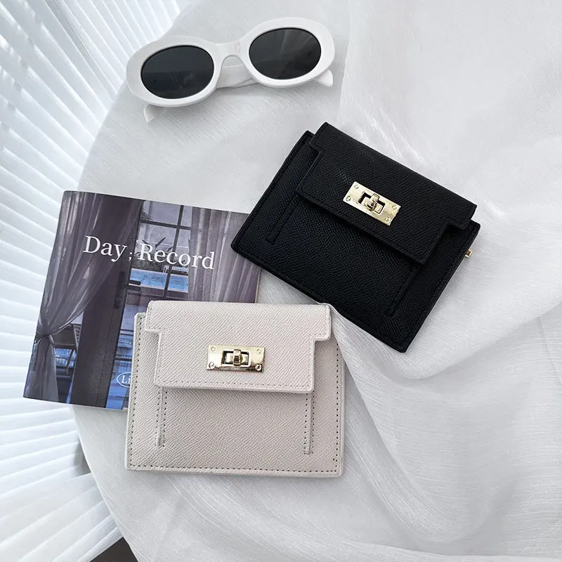 New Solid Color High Quality Large Capacity Girl Cute Wallet with Coin Purse