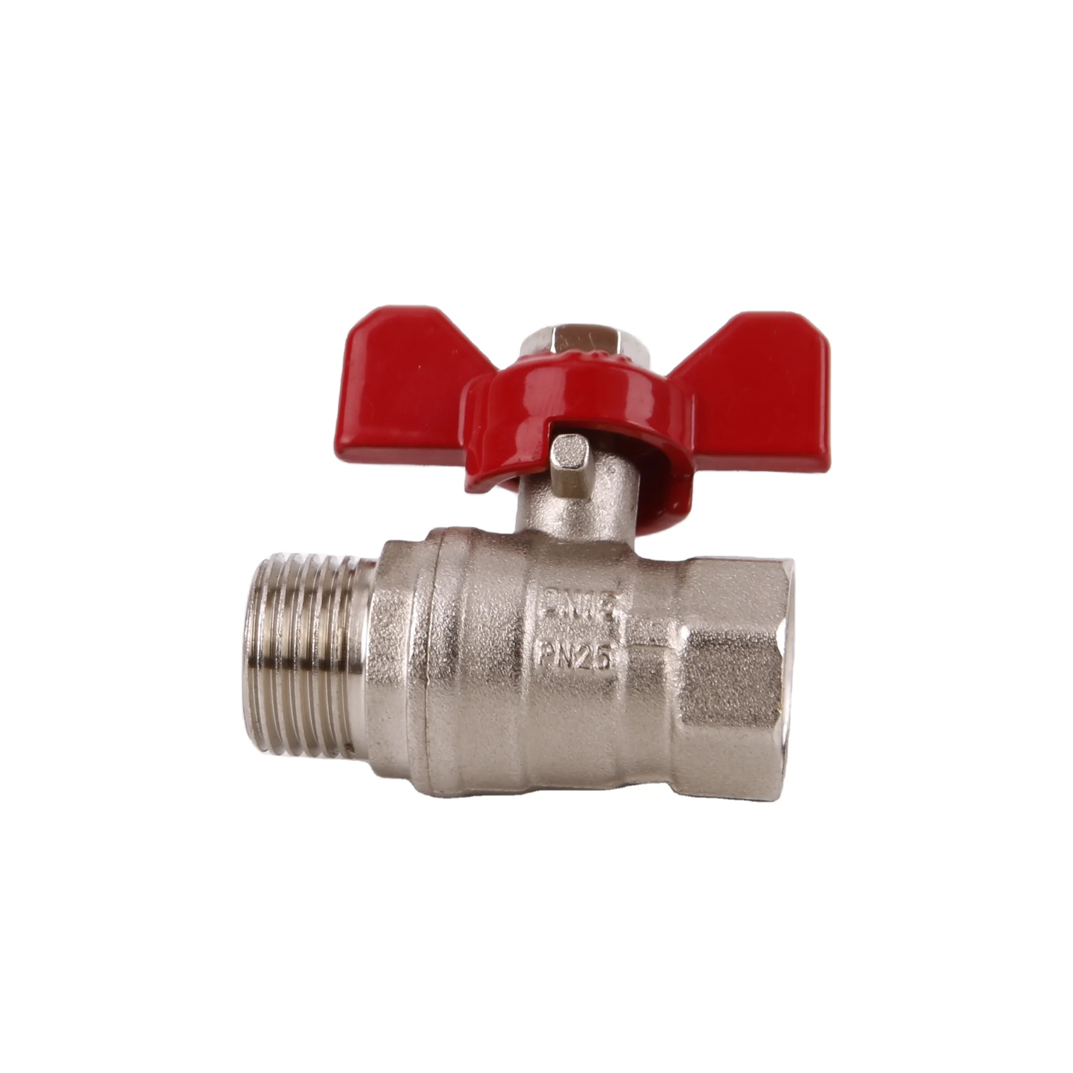 BT1028 high quality brass ball valve with butterfly handle for gas water