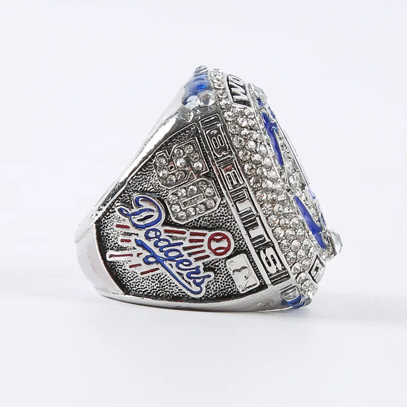 League Baseball Championship Ring Engravable Metal Diamond Series Los Angeles Dodgers Ring For Gift