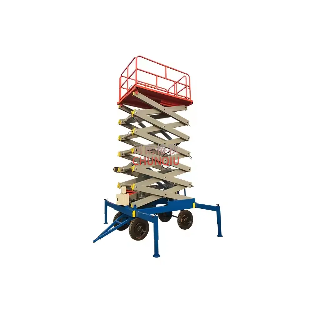 500kg 1000kg Load 12M 20ft 40ft outdoor scissor lift table movable scissor lift platform mobile warehouse scissor lift
