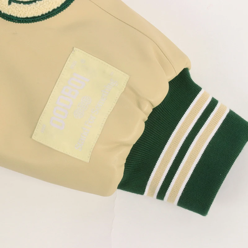 OEM Custom chenille embroidery leather sleeve baseball letterman varsity jacket for men