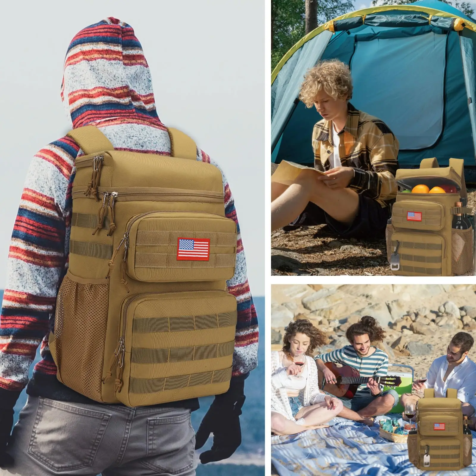 Portable Insulated Bag For Food Waterproof Outdoor Climbing Backpack Tactical Travel Insulated Cooler Backpack