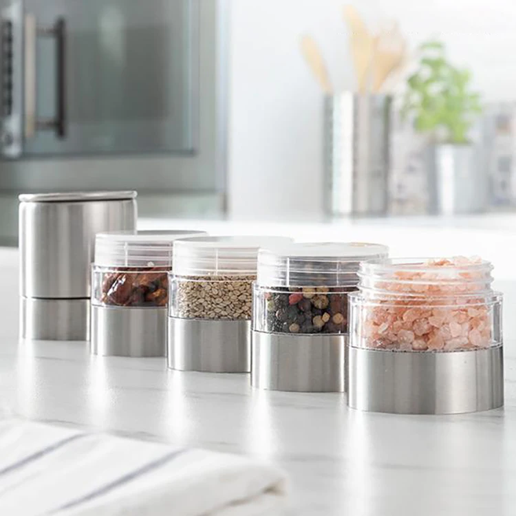 Detachable 4 in 1 Adjustable Stainless Steel Spice Grinder With Adjustable Ceramic Coarseness