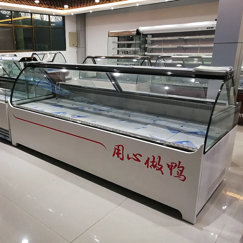 refrigerated showcase meat display fridge cooler fridge fish display cabinet meat display chiller commercial cooler