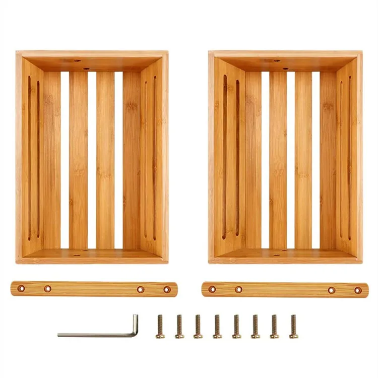 Bread Storage Stand Vegetable Rack 2-Tier Bamboo Fruit Basket For Kitchen And Offic