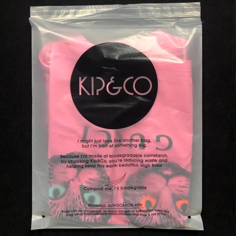Hot Sell Eco Friendly Cornstarch Biodegradable Bag Self-Adhesive Bags For Clothes Logo Plastic 100% Compostable