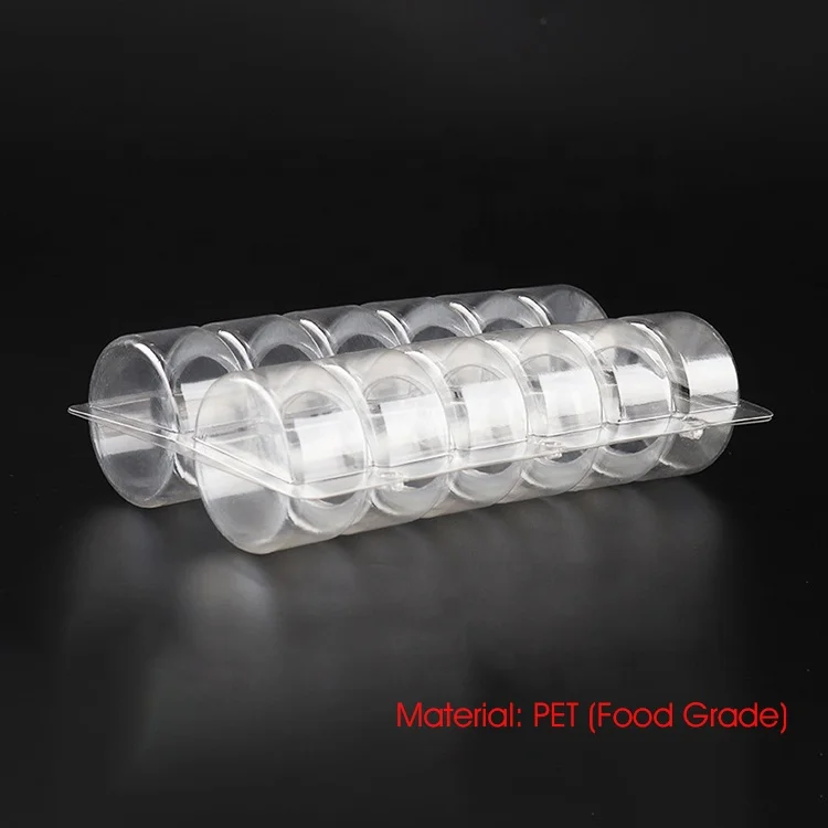 LOW MOQ Custom High Transparency Food Grade Plastic PET Macaron Clamshell Blister Packaging