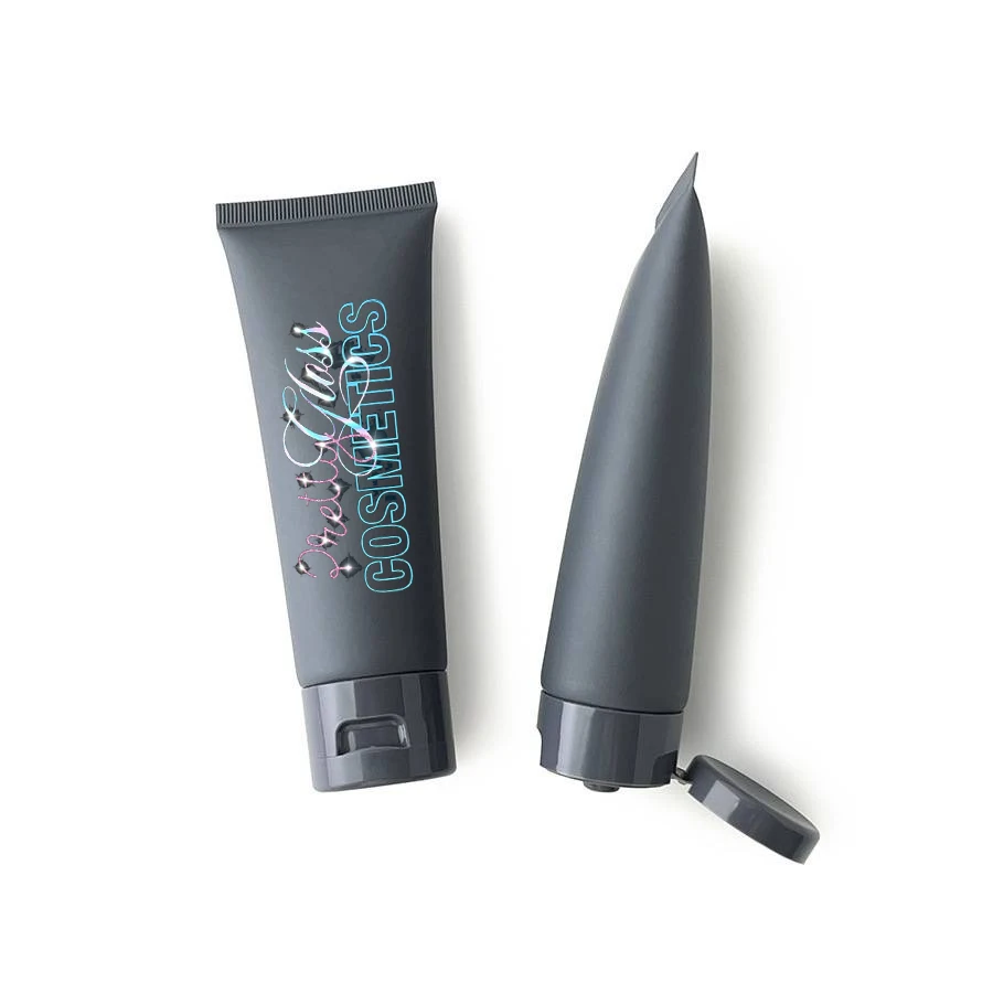 Wholesale 80 mL gray matte PE plastic packaging facial cleanser Body Lotion Sunscreen makeup skin care lotion cosmetic hose