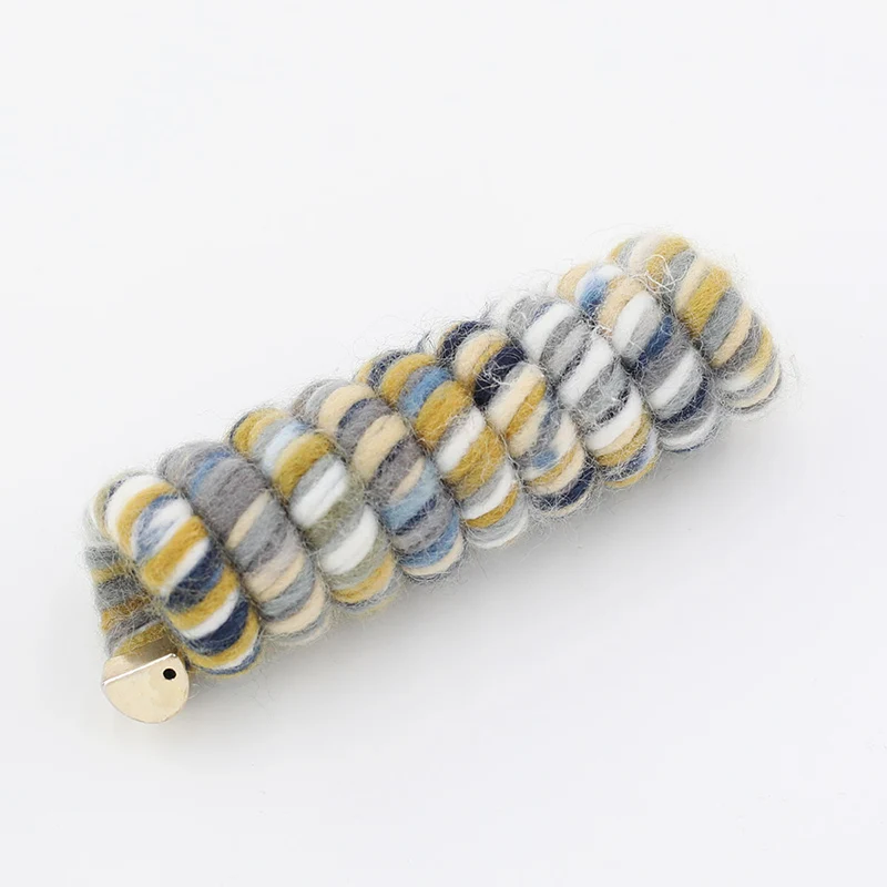 9cm Wool Wrapped Elastic Telephone Cords Hair Bands With Metal Hooks Japanese Weaving Ponytail Artifact Tools Girl Hair Tie