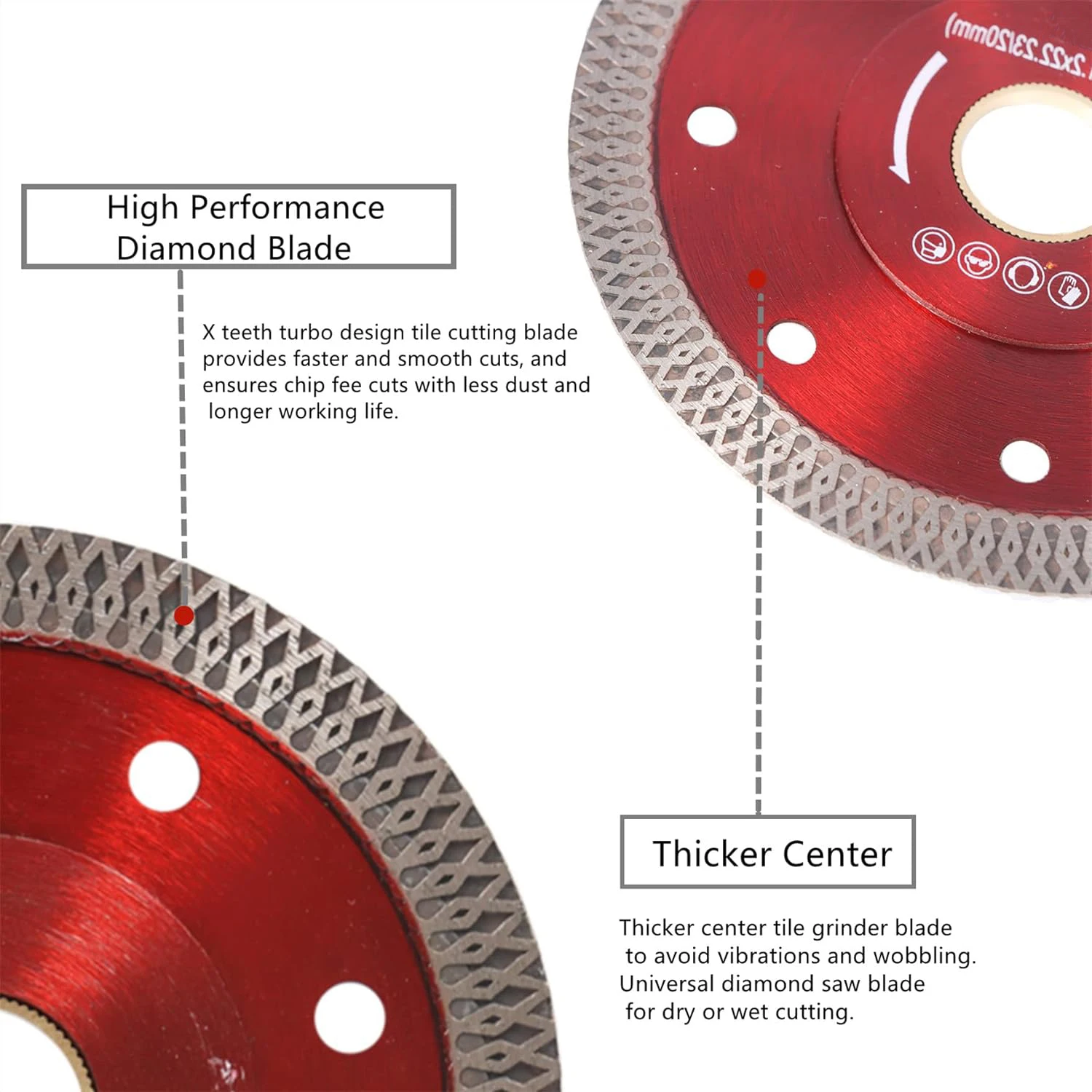 105/110/115/125/180/230mm Marble Corrugated Slice Diamond Circular Saw Blade for Ceramic Tile Marble Granite Cutting