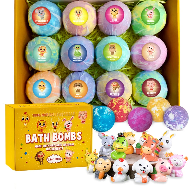  Частная марка духи пузырьки органическое эфирное масло CBD Fizzy Bath SPA подарочный набор 12 шт. игрушек Детские Бомбочки для