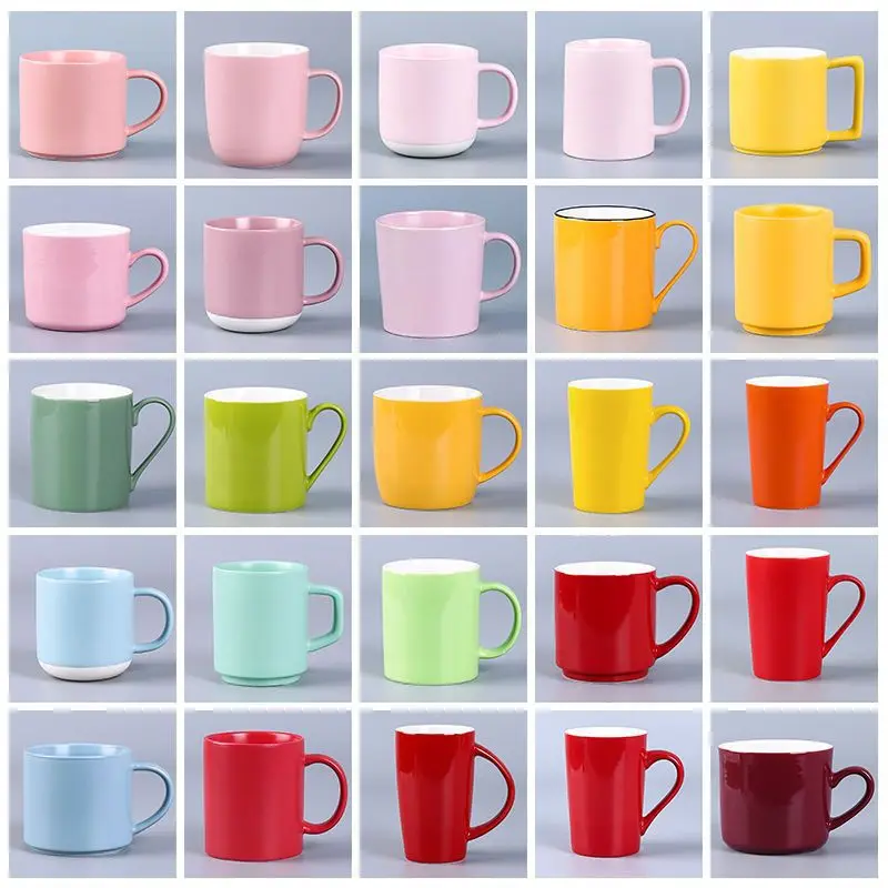 Customizable Logo Mug High Quality Frosted Ceramic Cup Advertising Promotion Gift Colored Ceramic Mugs