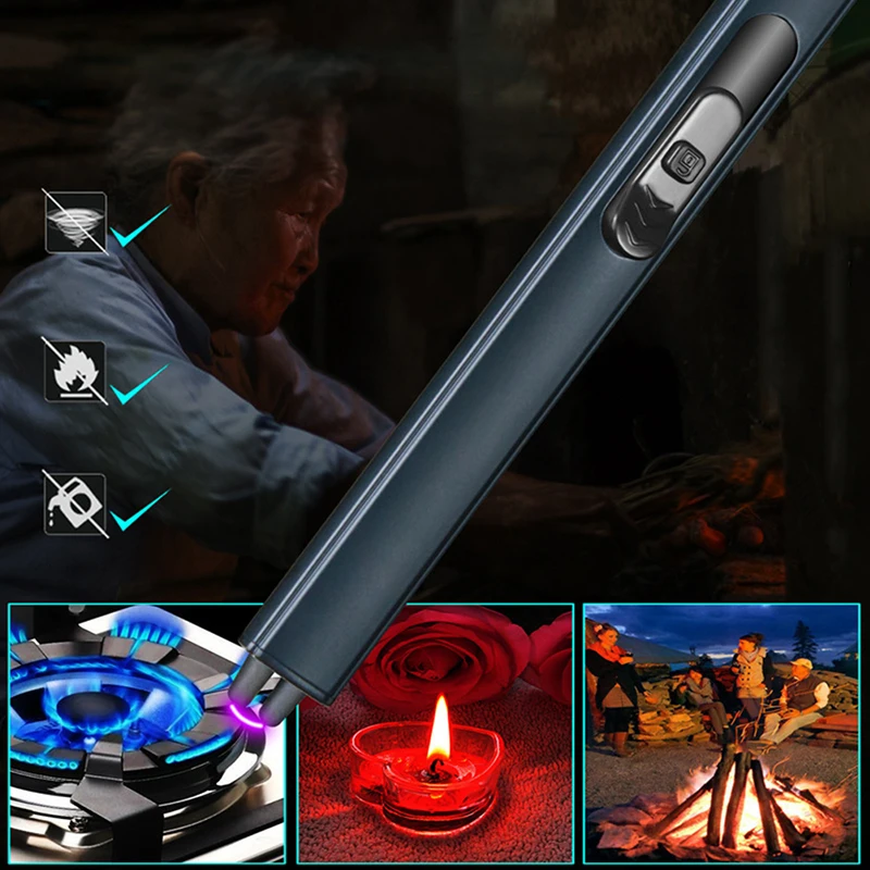 Wholesale Custom Metal Candle Usb Rechargeable Electric Retractable Sublimation Arc Plasma Torch Lighters