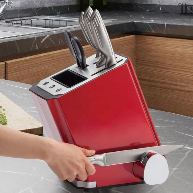 
intelligent Kitchen appliance Disinfection Knife Holder Block with Knife Sharpener sterilizing knife holder 