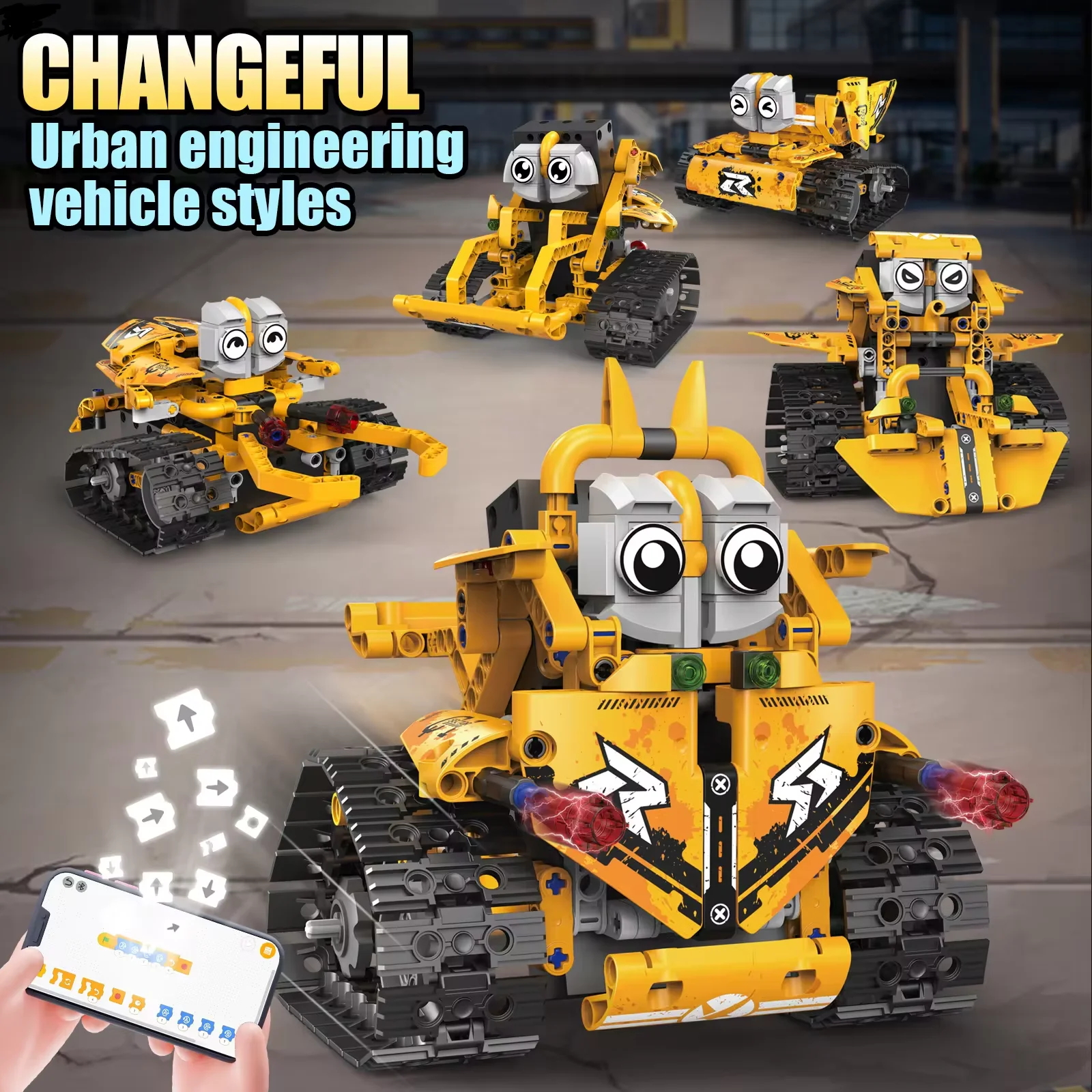 New Arrival 5 in 1 Robot Building Kit RC App Control Programming Robot STEM Project blocks Set for 8-16 Year Old Kids