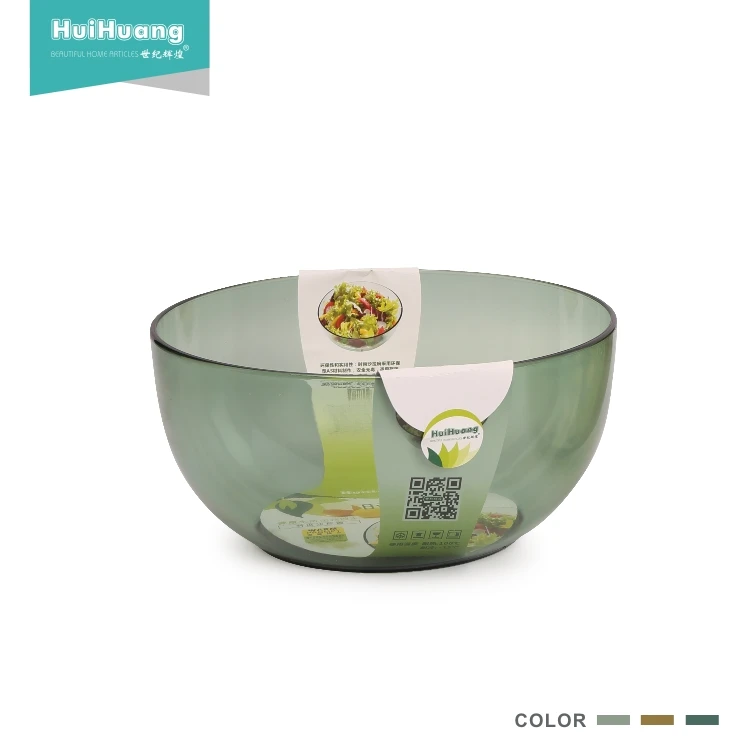 Wholesale dinnerware big round kitchen restaurant 9 inch clear salad bowls reusable PP plastic bowl