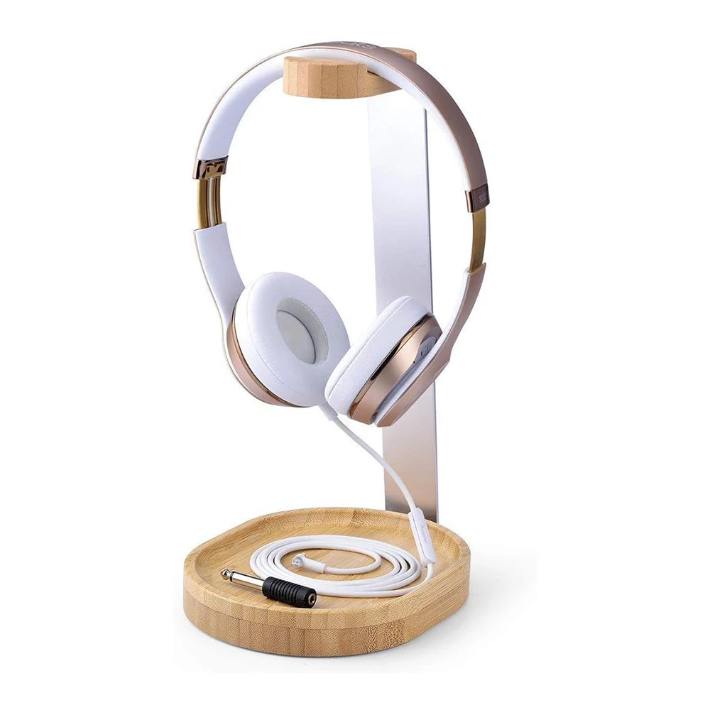 Деревянная Подставка для наушников с держателем для кабелей, прочная стойка для настольной гарнитуры для Sony, Bose, Shure, Jabra, JBL, AKG, Gaming
