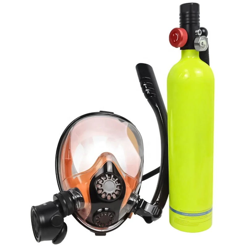 Underwater Mini Lung Air Tank And Mask 1L Scuba Diving Oxygen Tank Snorkeling Portable Lung Tank For Diving