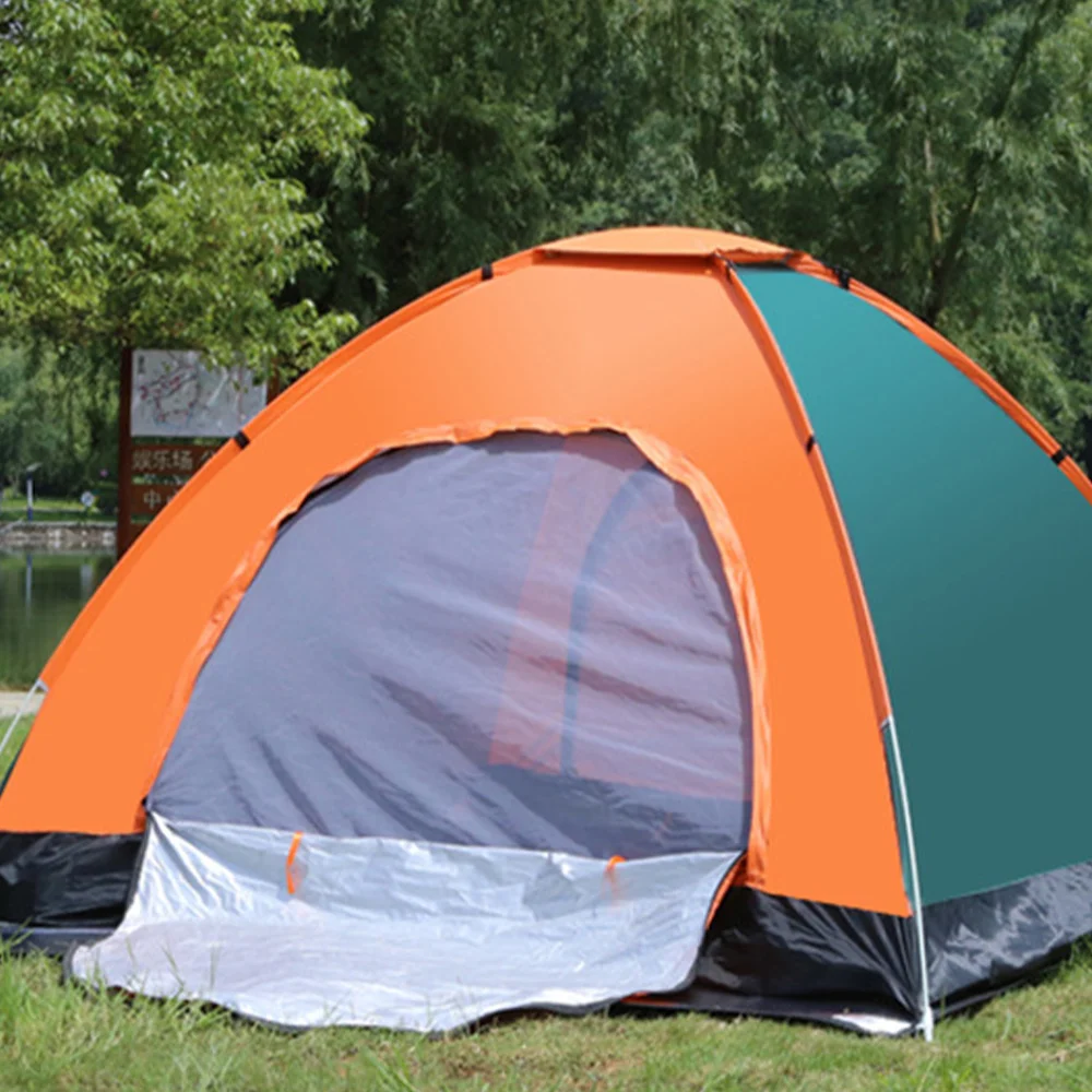 Camping Equipment Light Canvas Automatic Folding Pop Up 2 Person Outdoor Clamping Camping Tent Waterproof For Camping