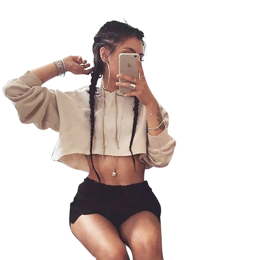 Заводская цена, женский свободный пуловер с длинным рукавом, хлопковый пуловер оверсайз, OEM, индивидуальный укороченный топ, женские толстовки на осень