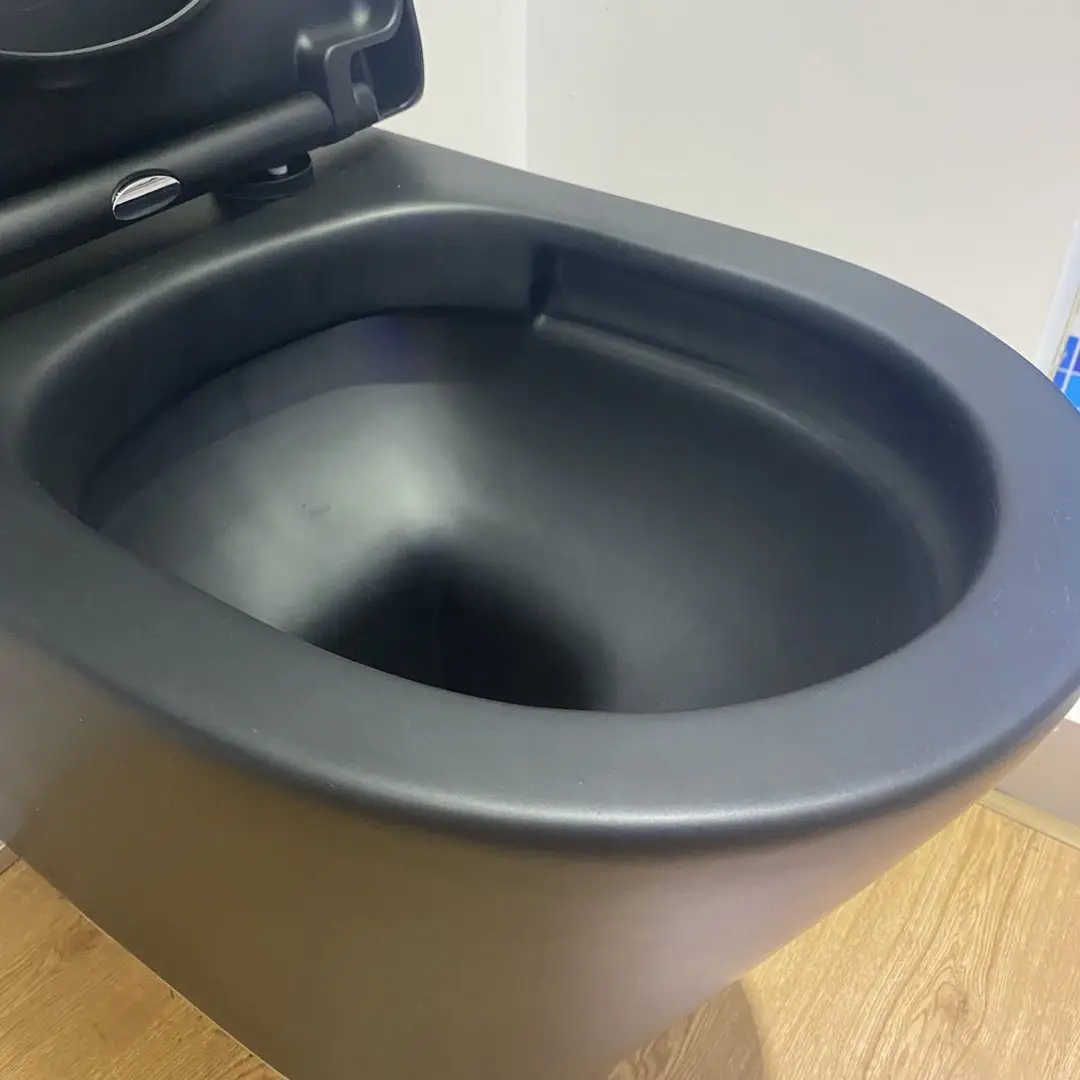 U2009M-WC Европейская ванная комната настенный унитаз керамический матовый черный туалет с креплением к стене без оправы