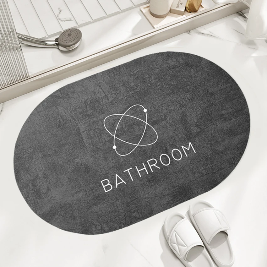 2022 New Design Diatomaceous Earth Bath Mat Stone Mat without Suction Cups Anti-slip Mat in Bathroom