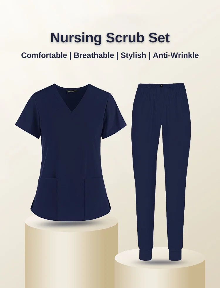 China Manufacturer Lab Coat Medical Scrubs Nursing Short Sleeves  Uniforms for Male and Female