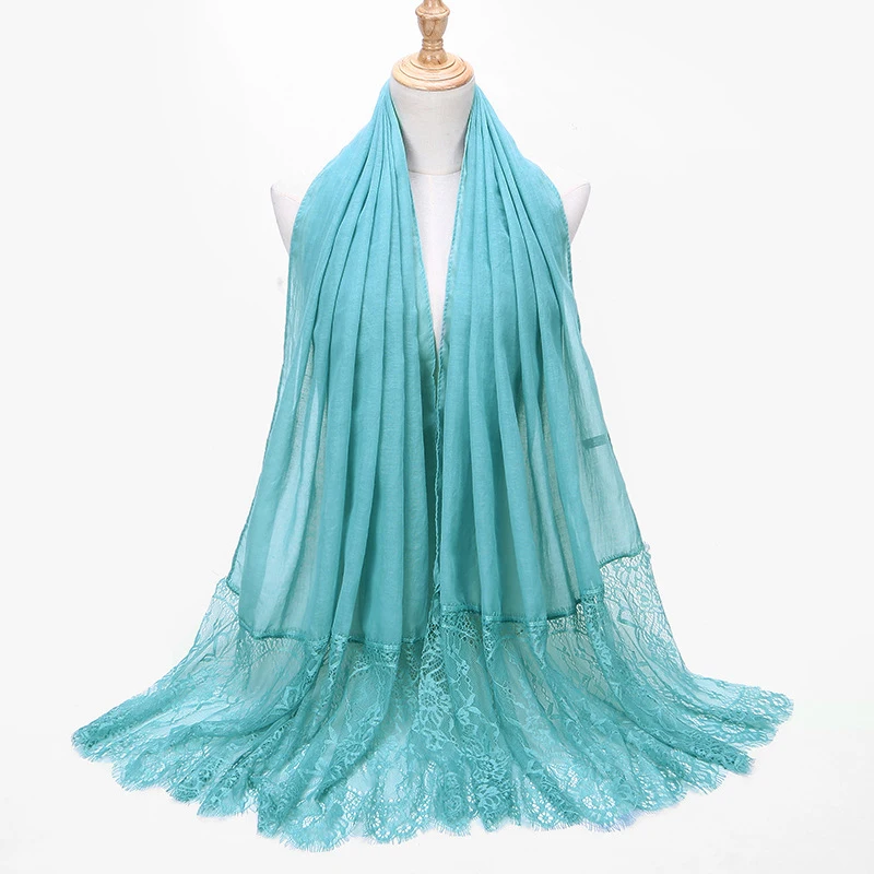 MXCHAN SJH2176 Hot sale feather lace hijabs cotton hijab lace scarf hijab