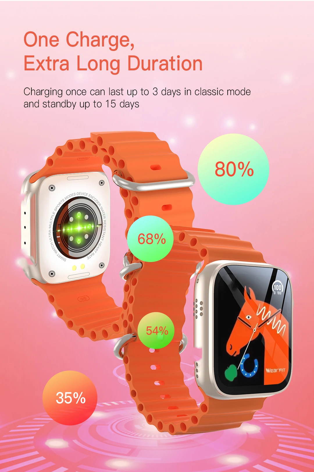 2.02Inch Real Clock Auto Wake UP Blood Pressure Heart Rate Step Counter Reloges Sport Watch Ultra Watch 49mm Smart Watch Ultra 8