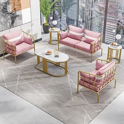 Nordic Beauty Salon Rest Area Leisure Sofa Simple Modern Reception Room Clothing Nail Shop Sofa Coffee Table Combination