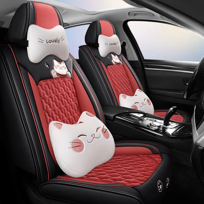 New Style Hot Sale Full Set Universal 5-seats Sedan Car Truck SUV Van Seat Covers PU Leather Customized