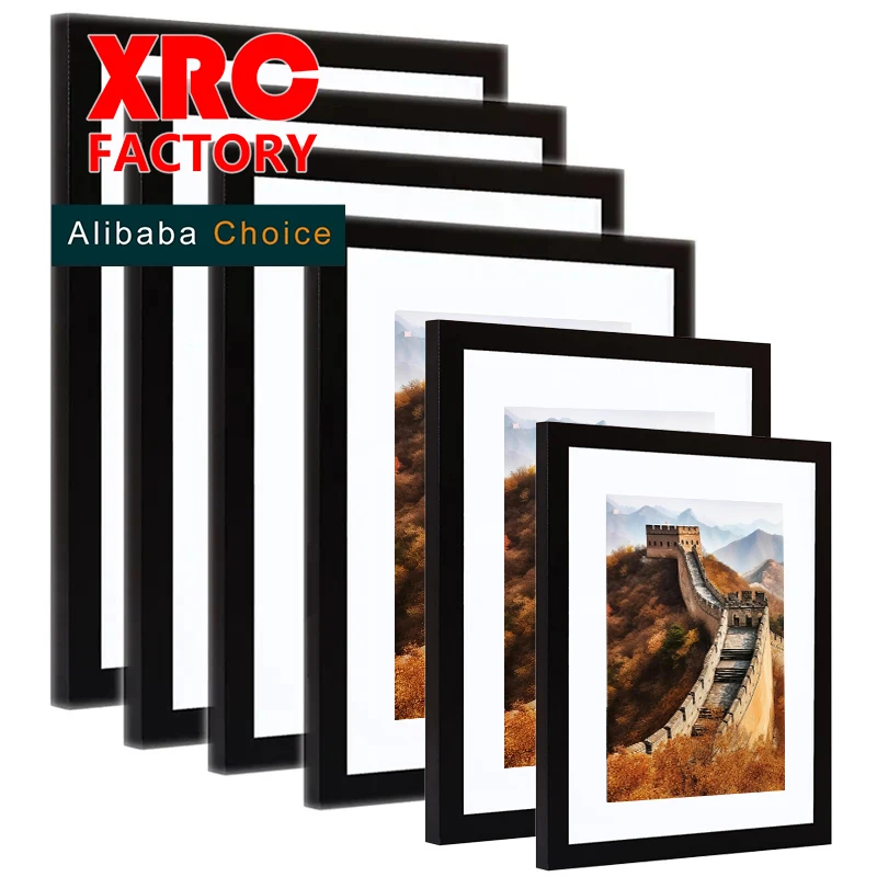 Factory Wholesale Hot Sale A2,A3,A4,5X7,8x10,11x14,12x16,12x18,16x20,18x24,24x36 Black White Poster Picture Wooden Photo Frame