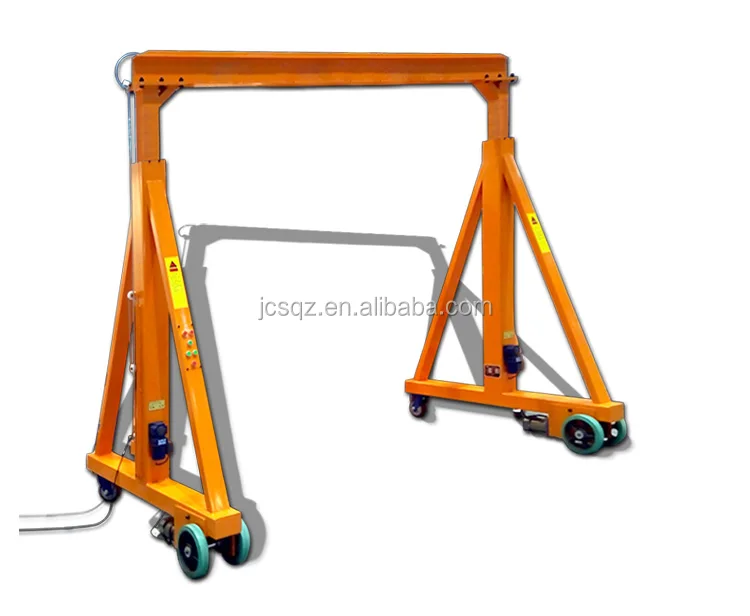 FAST SHIPPING China Factory Portable Electric Lifting Hoist 2t 3 ton 5 ton Mobile Frame Gantry Crane Rubber Tyred Gantry Crane