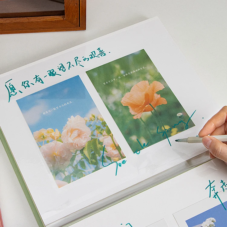 Wholesale Colorful Plastic Photo Albums Laminating Everyday Moments with Literary Fonts Functional Storage Cover