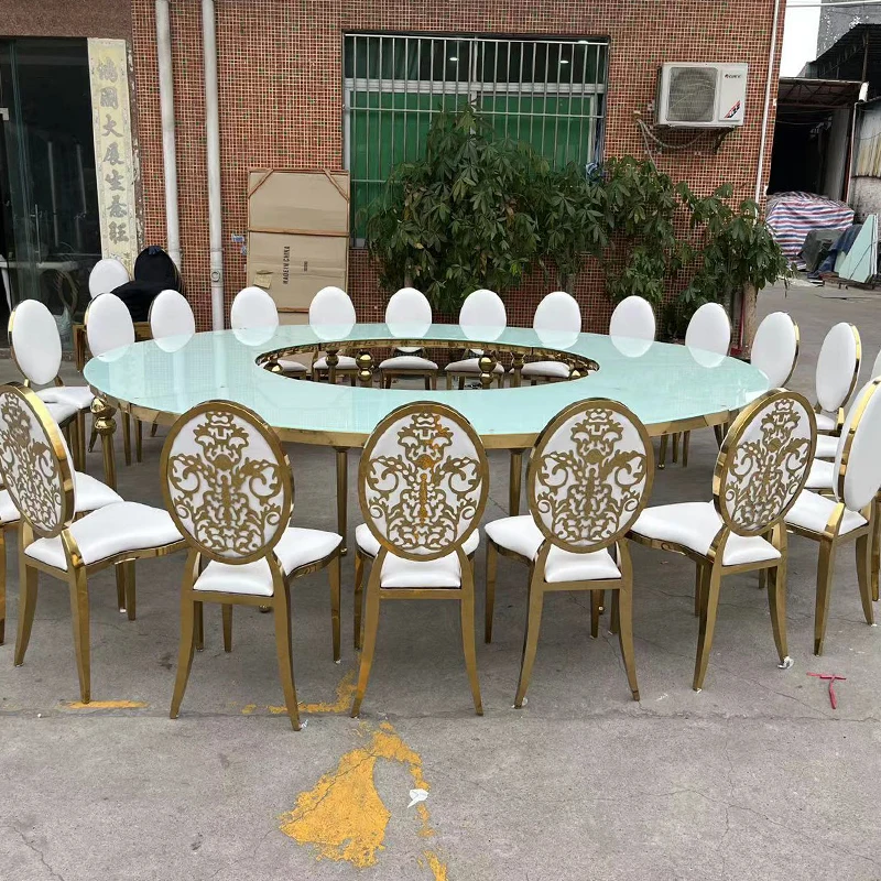 factory royal Event decoration MDF moon table Stainless Steel Wedding Table round tables for events party wedding