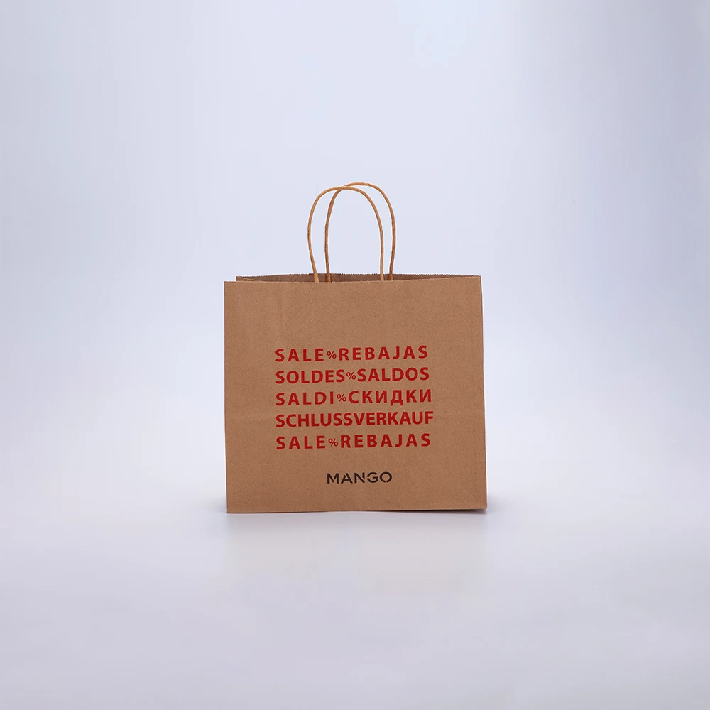 Brown kraft cement paper bag customized environmental protection material kraft paper handbag