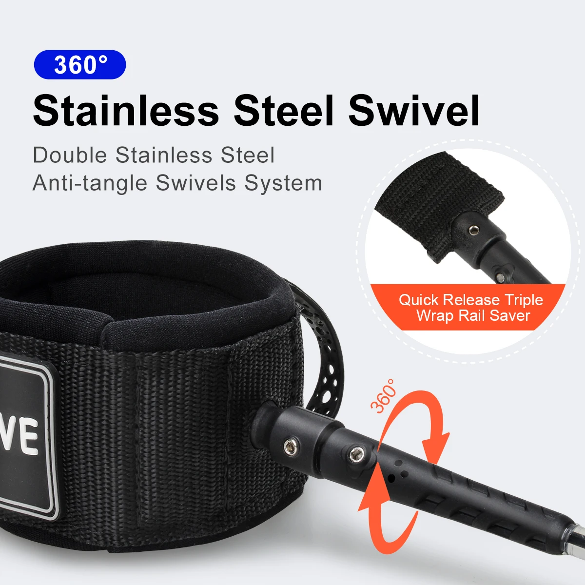 Woowave Hot Sale High Quality Sup Kayak Paddle Surfboard Leash for Surfing