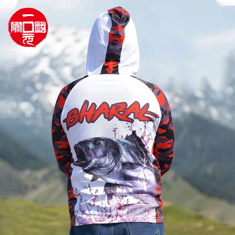 Летняя дышащая быстросохнущая Мужская одежда для рыбалки из вискозы с капюшоном