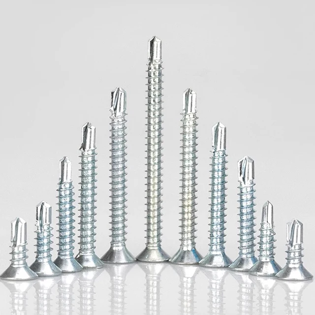 China Made New High Quality Blue white zinc Self Drilling Screw CSK Head Head Self Drilling Screw M4.2