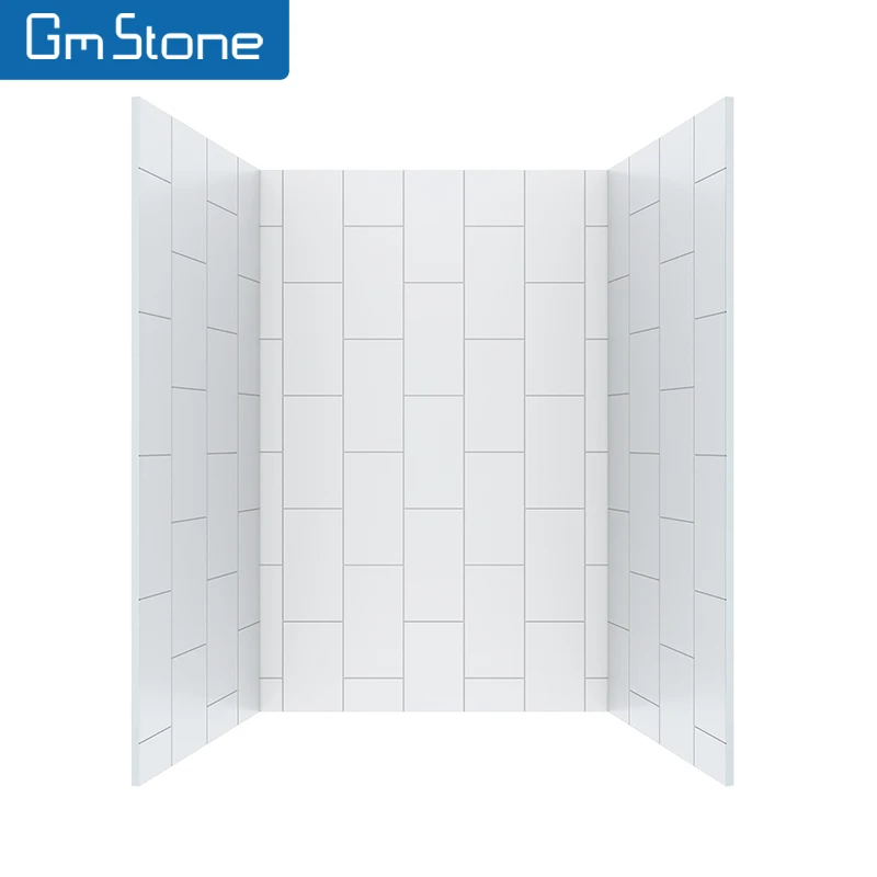 Cultured marble stone waterproof custom shower wall panel for hotel project