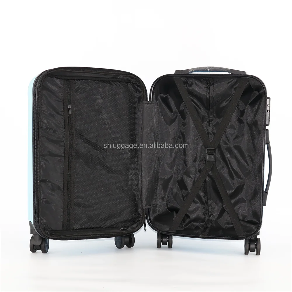 BSCI Hot sale simple design travel ABS bayer trolley carry-on suitcases travelling bags luggage sets 3pcs