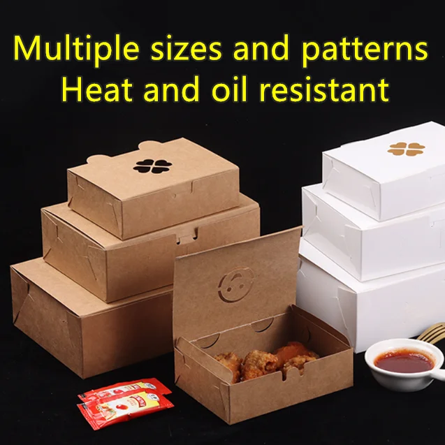 Wholesale fried chicken food kraft paper box oil-proof packaging box
