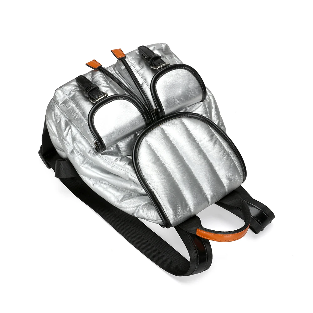 Factory Wholesale High Quality Mini School Girls Bag Leisure Travel Silver Women Fashion Backpack