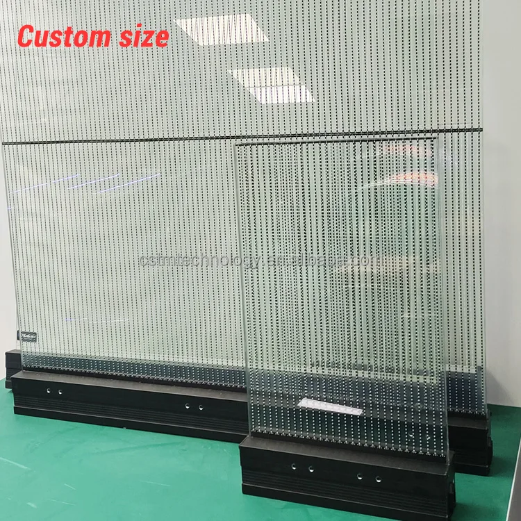 P5 P10 P20 LED Photoelectric Glass Brand Store Clear Tempered LED Display Glass Outdoor Building LED Display Screen Smart Glass