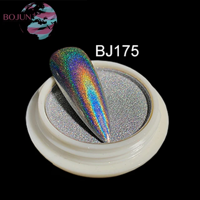 BOJUN Wholesale Easy Rubbing Glitter Powder Holographic Solid Nail Powder