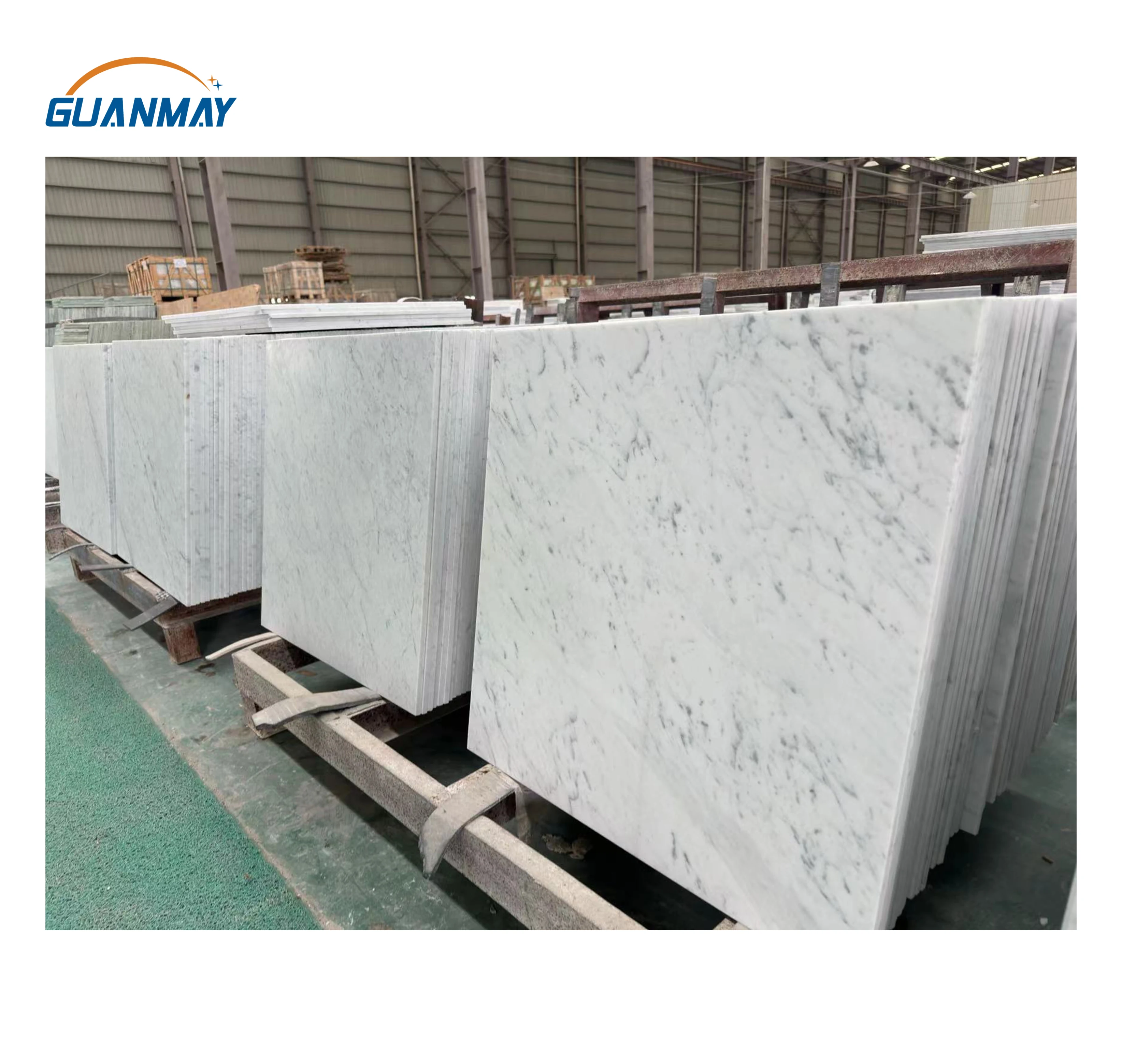 Factory Direct Wholesale Natural Stone Carrara White Marble Tiles for White Marble Flooring Wall Cladding Design